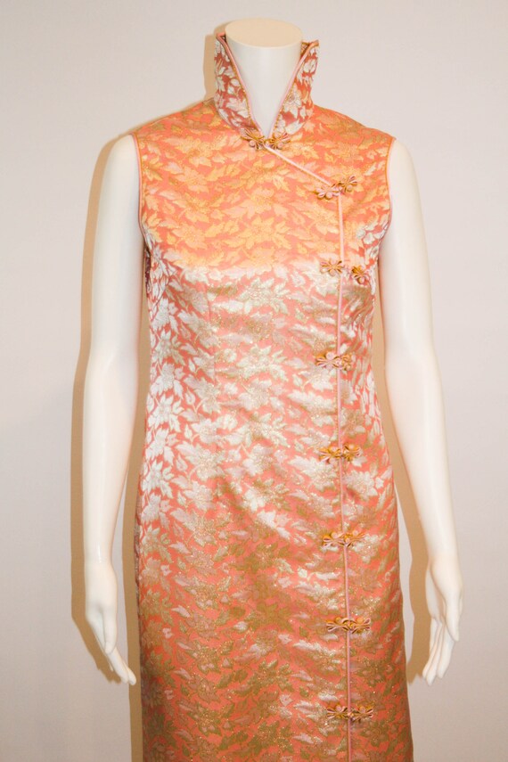 Maxi Cheongsam Chinese Vintage Damask Dress - image 3