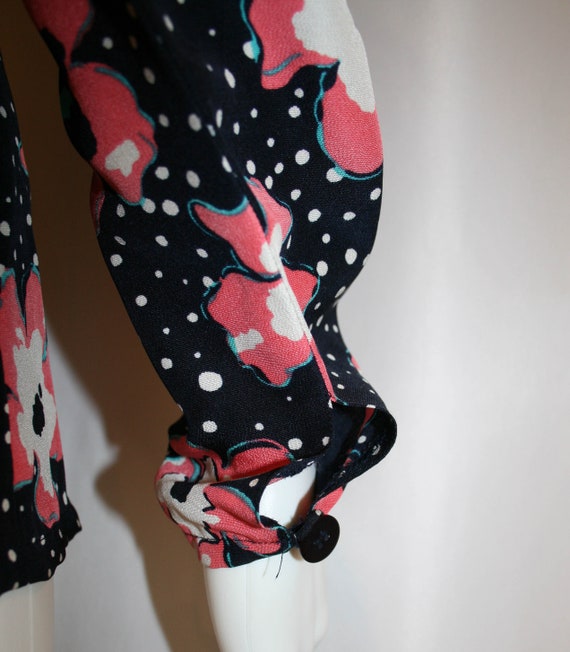 Vintage Silk Floral Wrap Blouse by Jane Justin - image 5