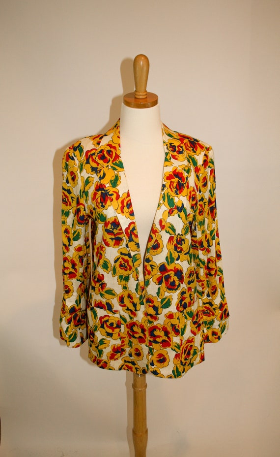 Floral jacket - linen - Gem