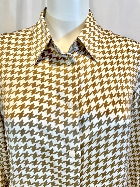 Vintage 90s Pendleton Houndstooth Blouse - image 2