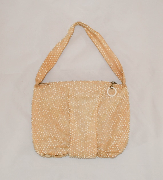 Vintage 1960s Dotty Beaded Handbag - image 1