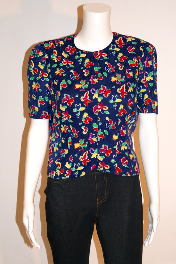 80s Vintage Adrianna Papell Blouse, Vintage Blous… - image 1