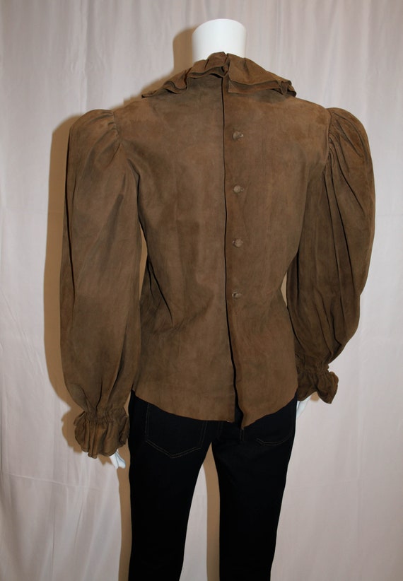 Vintage Suede Bill Blass Blouse / Leather Blouse/… - image 4