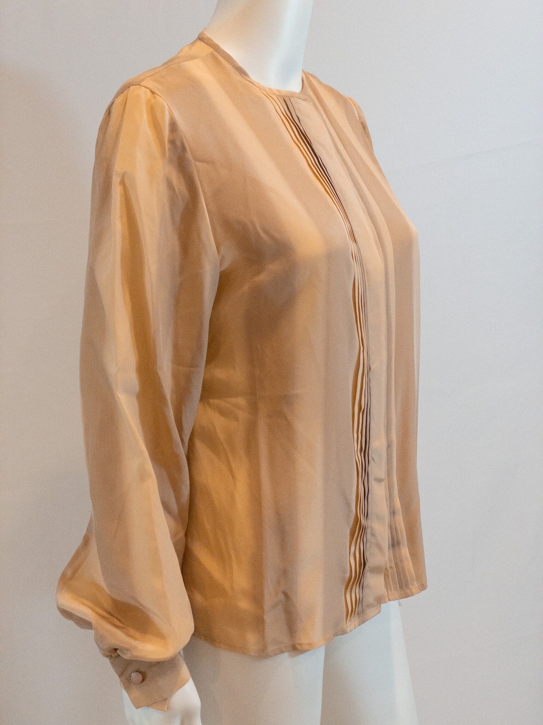 Vintage Multicolour Gold Stripe Silky Button Blouse main image 0