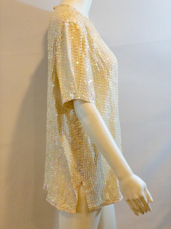 Vintage Diane Gilman Iridescent Sequin Short Slee… - image 3