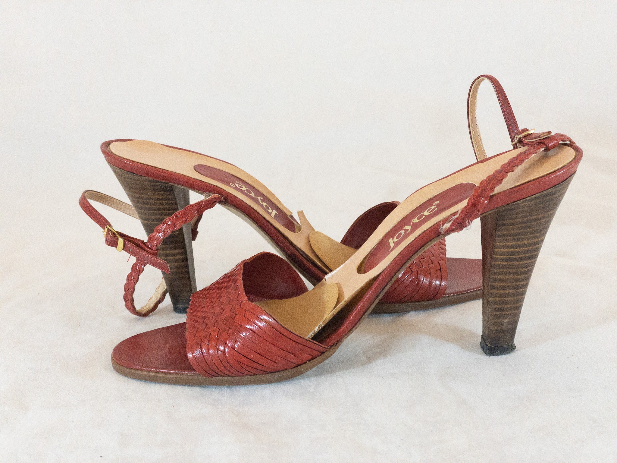 Vintage chunky top heel sandals