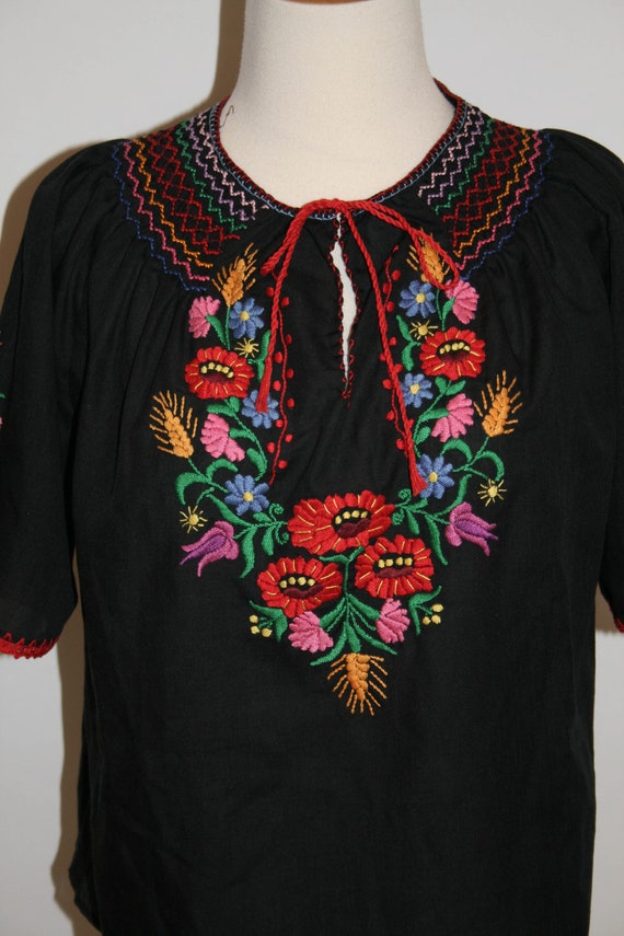 Vintage Mexican Embroidered Blouse - Etsy