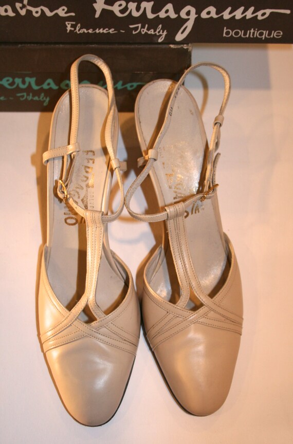 Vintage 70s T-Strap Ferragamo Shoes