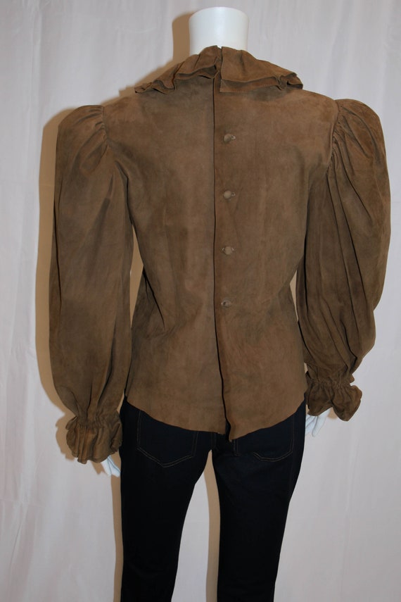 Vintage Suede Bill Blass Blouse / Leather Blouse/… - image 5