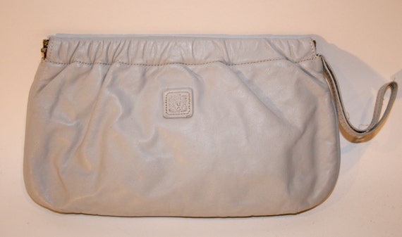 Vintage 1980s Leather Bag by Anne Klein, Wristlet - image 1