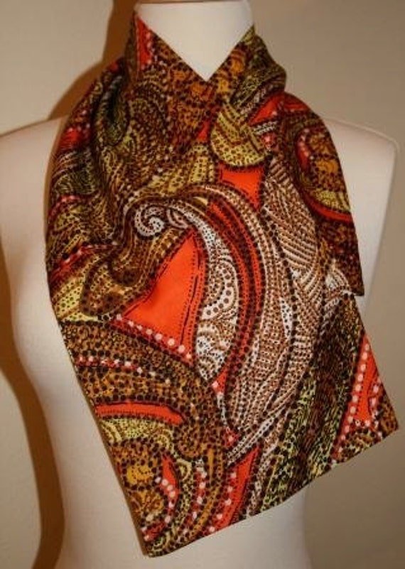 60s Paisley Scarf, Vintage Scarf ,Psychedelic - image 1