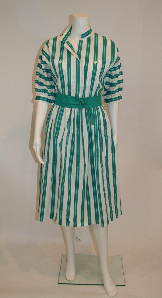 Vintage Lanz Striped Cotton Dress