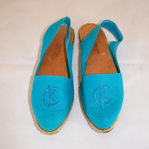 Vintage 1980s Turquoise Espadrille