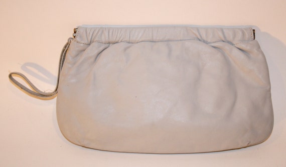 Vintage 1980s Leather Bag by Anne Klein, Wristlet - image 2