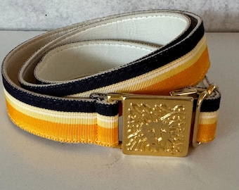Vintage Anne Klein Lion Head Belt: Goldtone Snake Chain  display picture 1