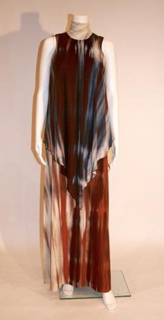 Vintage Maxi Dress by Robinson's California Tie D… - image 1