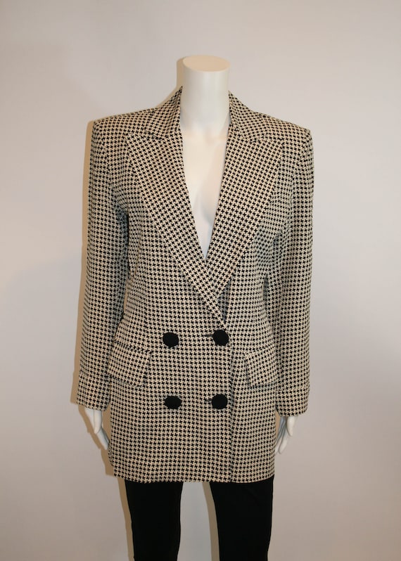 Laundry Black and White Houndstooth Jacket