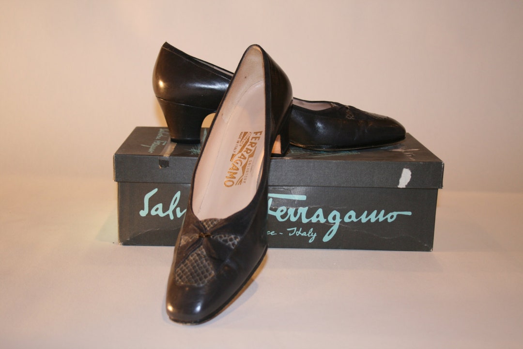Ferragamovintage Charcoal Ferragamo Shoes Italian Shoes - Etsy