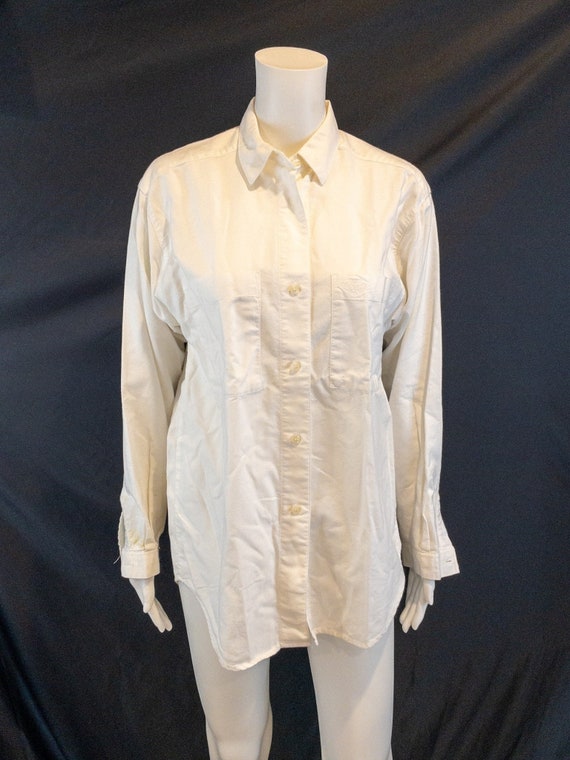 Vintage 90s Calvin Klein Sport White Cotton Blouse Etsy