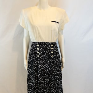 Vintage 1980s Michael Blair Black and White Romper