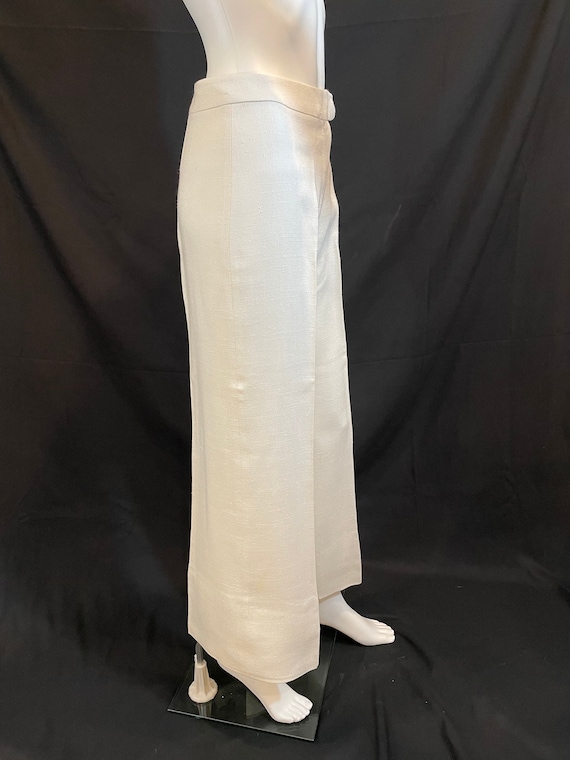 Vintage 1970s White Linen Wide Legged Pants - Etsy