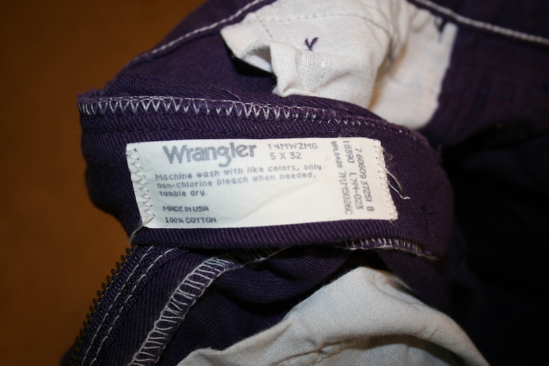 Vaqueros Wrangler vintage de cintura alta, color morado, de la década de 1980 imagen 5