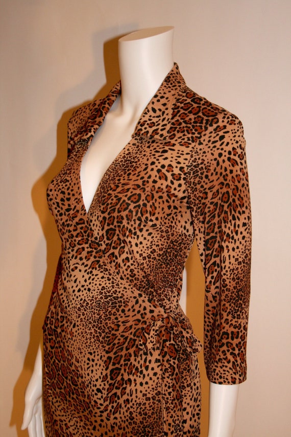 Vintage Leopard Print Wrap Dress by Rampage - image 3