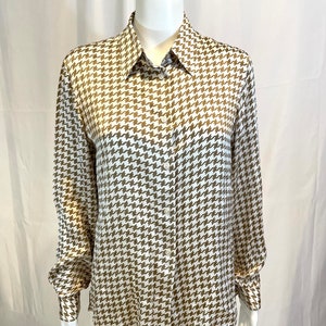 Vintage 90s Pendleton Houndstooth Blouse image 1