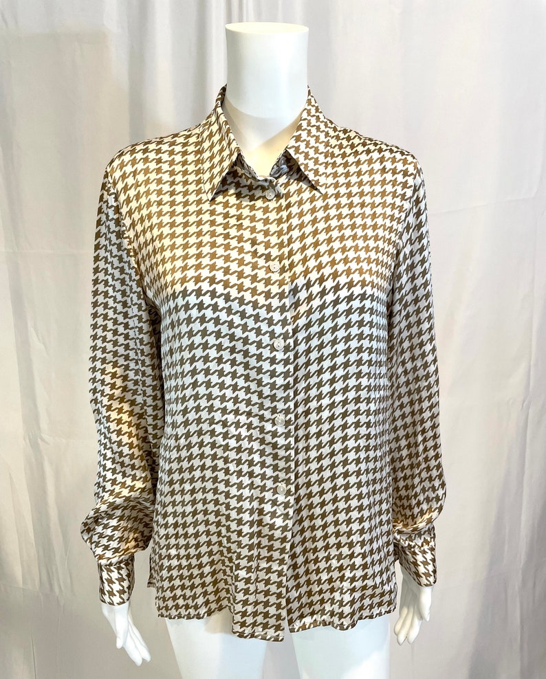 Vintage 90s Pendleton Houndstooth Blouse image 1