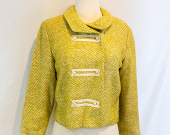 Vintage 1950s Lime Green Tweed Blazer/Jacket