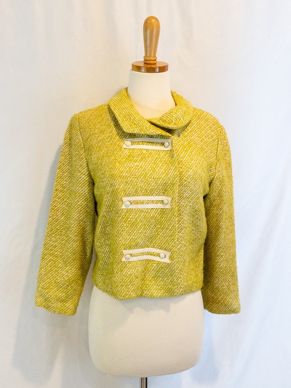 Vintage 1950s Lime Green Tweed Blazer/Jacket