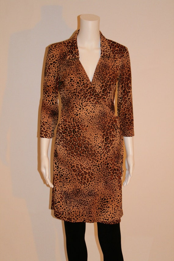 Vintage Leopard Print Wrap Dress by Rampage - image 2