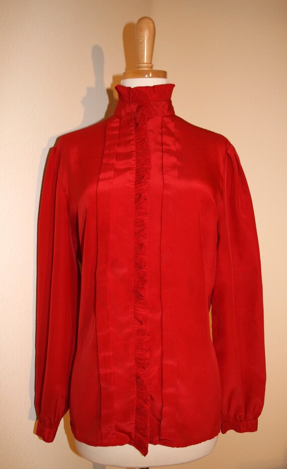Vintage 1970s Red Blouse by Lloyd Williams for Sa… - image 2
