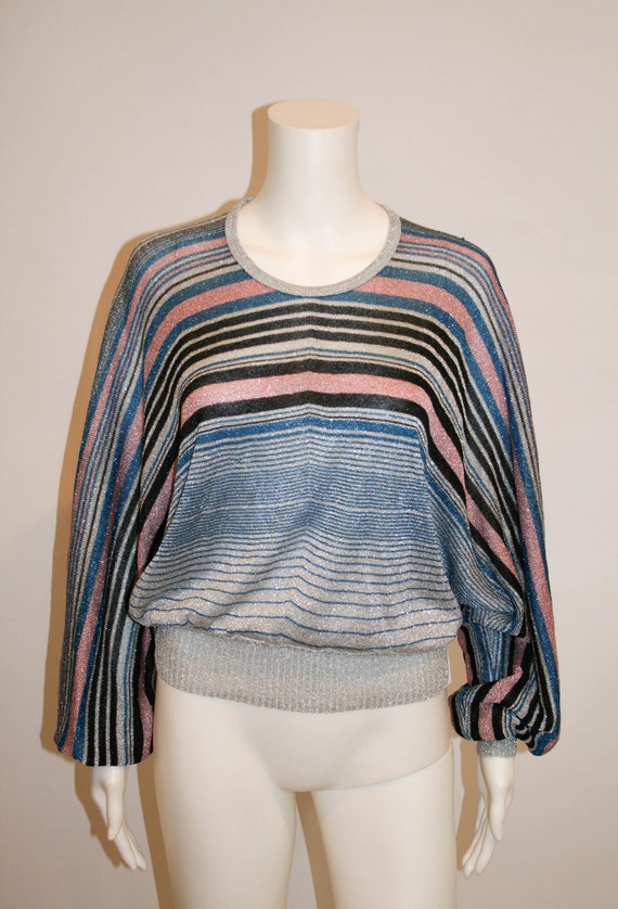 Vintage 1970s Disco Metallic Sweater Top