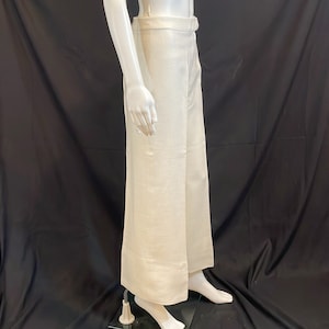 Vintage 1970s White Linen Wide Legged Pants