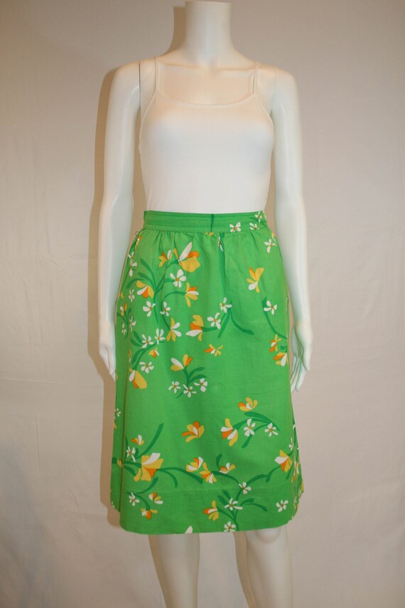 Vintage 1970s Malia Honolulu Floral Skirt