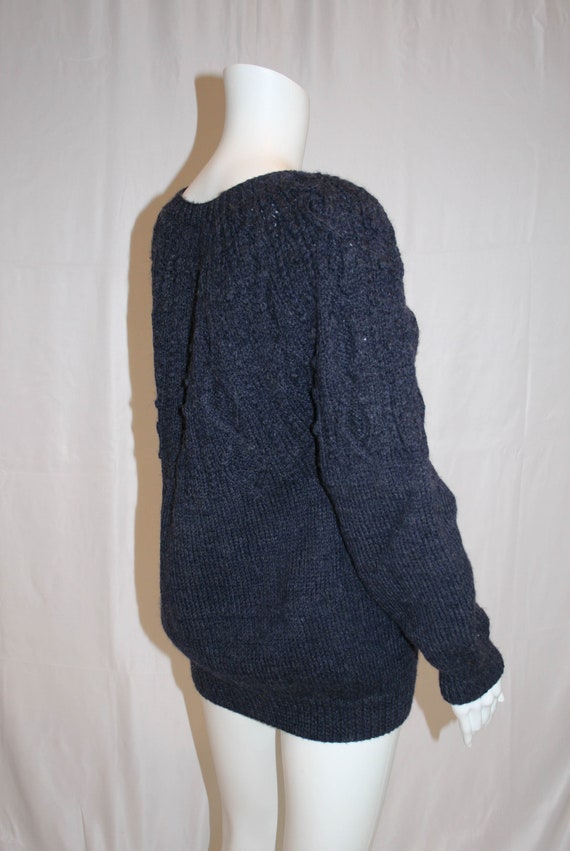 Vintage Calvin Klein Couture Hand Knit Navy Sweat… - image 3