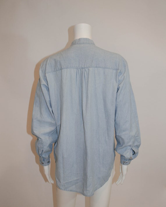 Blue Chambray Vintage Shirt, Vintage Liz Claiborn… - image 3