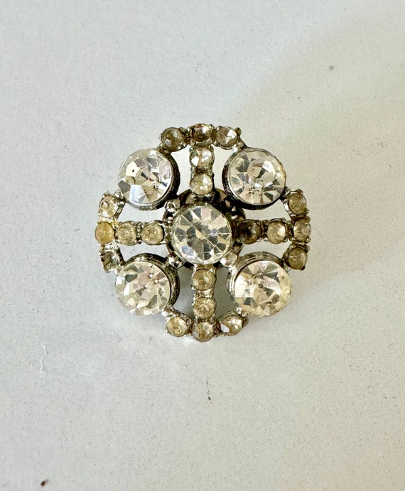 Vintage Rhinestone Tie Tack Pin/ Lapel Pin