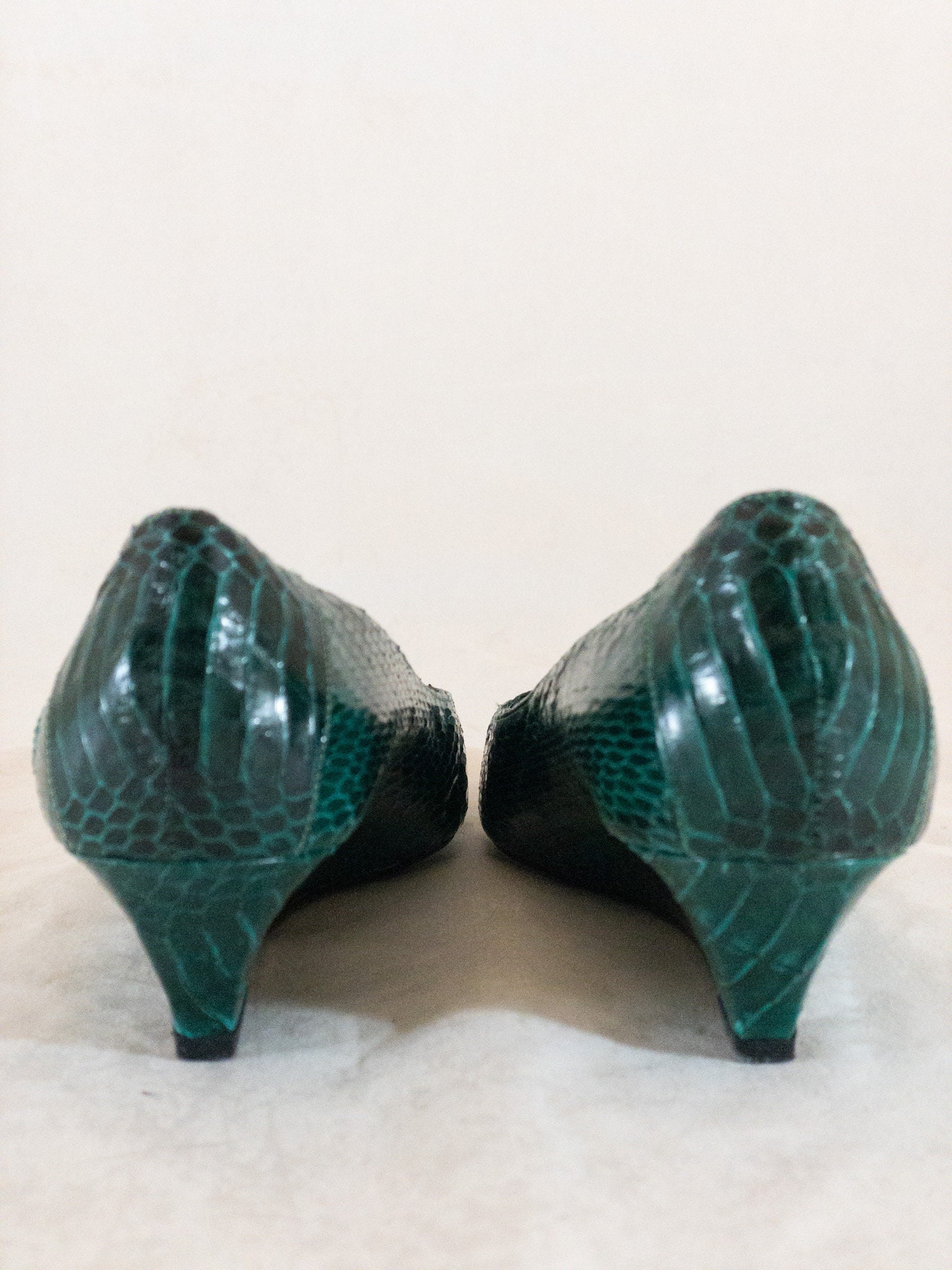 Vintage Green Snakeskin Wedge Shoe J. Renee - Etsy display picture 2