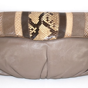80s Leather and Snakeskin Purse, Vintage Handbags