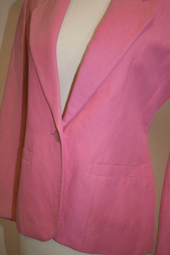 Vintage Casual Corner Perfectly Pink Linen Jacket - image 2