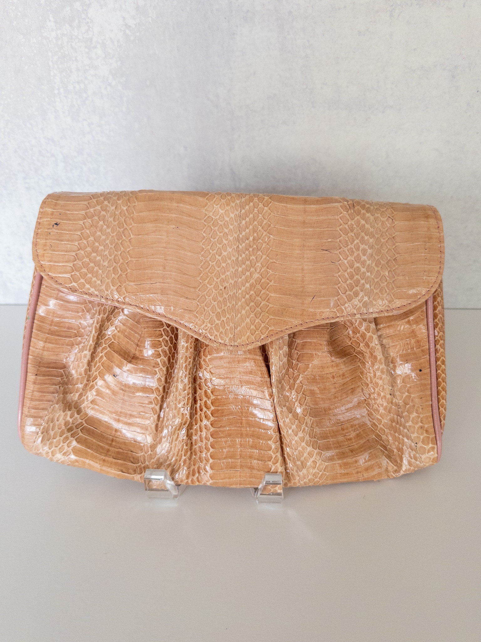 Cream snakeskin clutch bag hotsell
