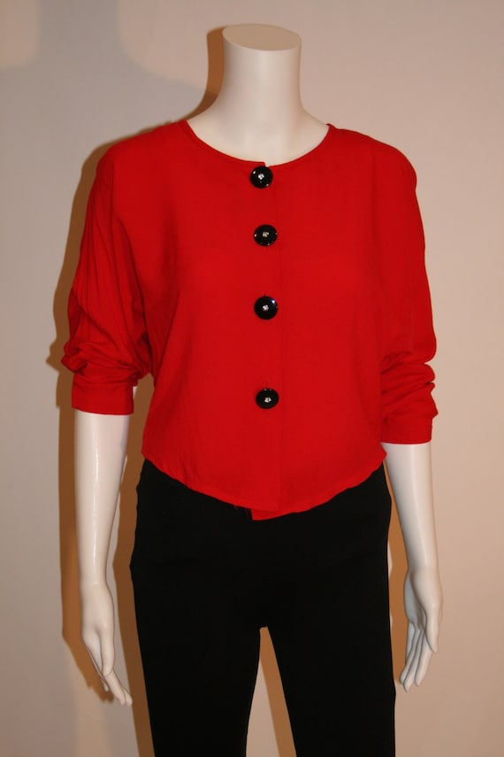 Vintage 80s Sassy Cropped Red Jacket