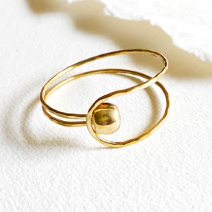 Brass ball sphere bold runway modern minimal bangle bracelet