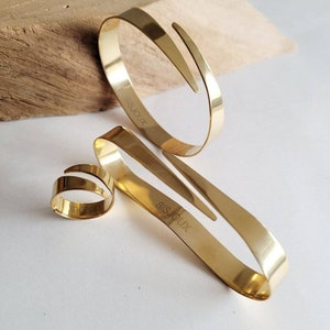 Brass wrap Ribbon palmlet palm cuff, cuff bracelet or ring handmade