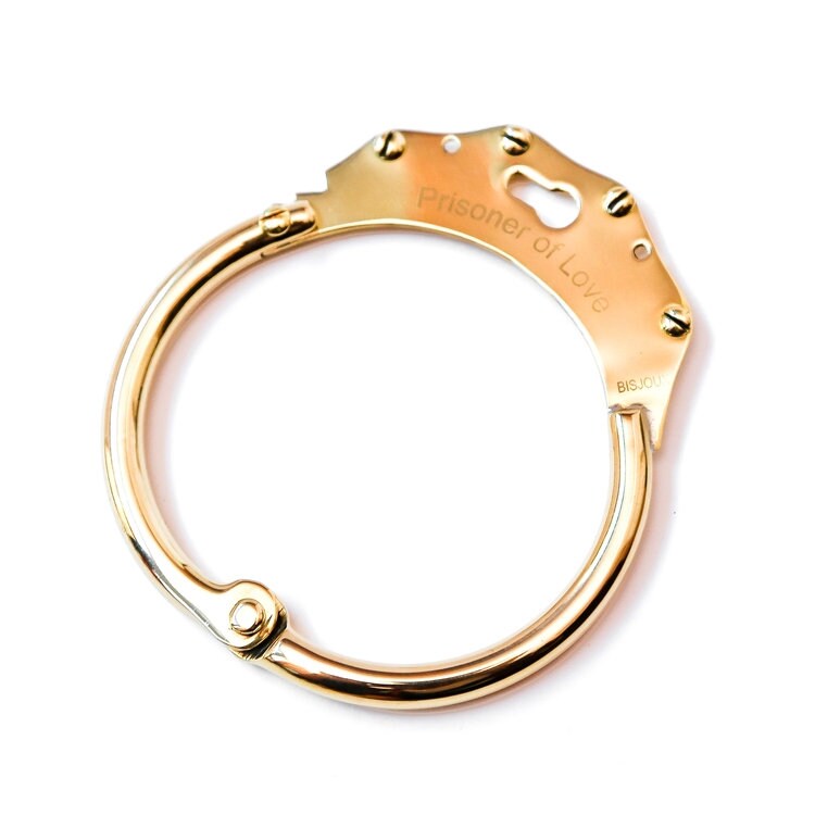 Prisoner of Love Handcuff Bangle Brass Bracelet Etsy