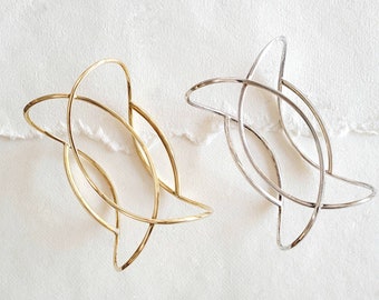 Brass or silver simple wire  cuff Gold or silver bracelet high quality design Bisjoux