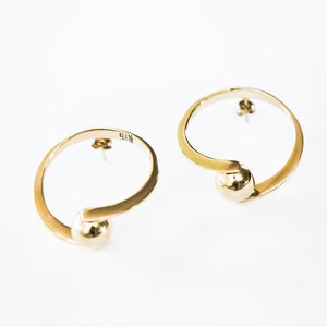 Brass Golden Pearl Hoop Earrings Earrings