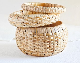 Rattan cane straw bangle bracelet 3 sizes or set available natural organic jewelry renewable and eco-friendly